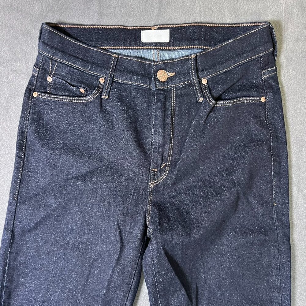 MOTHER‎ Looker Ankle Fray So Good Jeans Dark Wash Size 28 - Picture 4 of 12